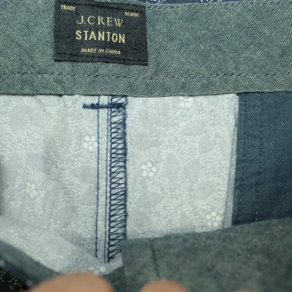 J Crew Stanton Shorts Lightweight Navy Blue & White Floral Size 34  Inseam 9